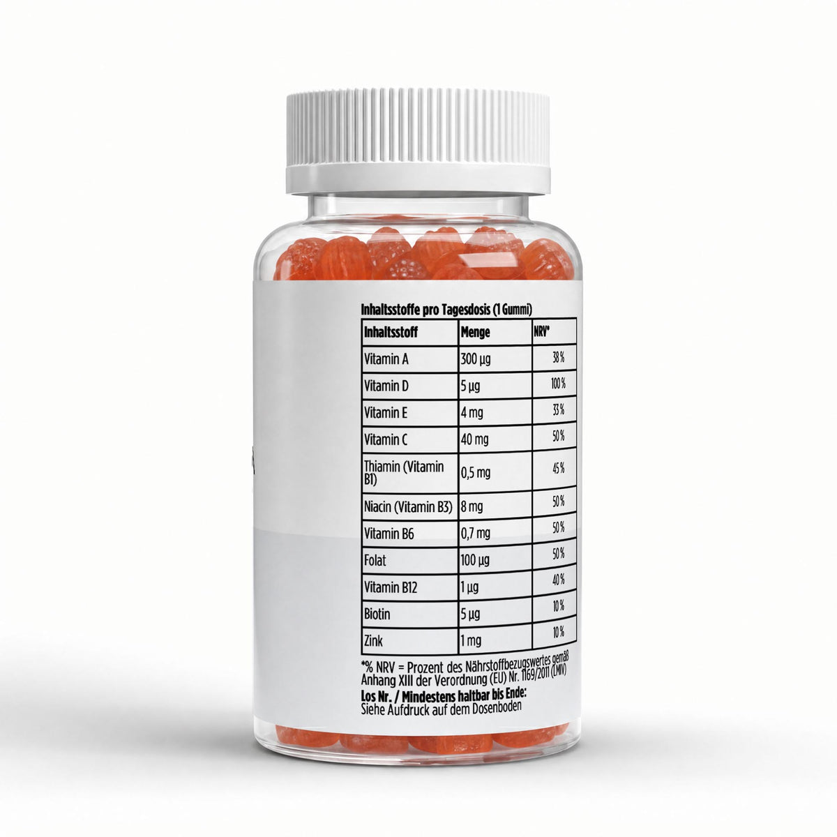 Multivitamin Gummies Kids – Nährwerttabelle pro Tagesdosis